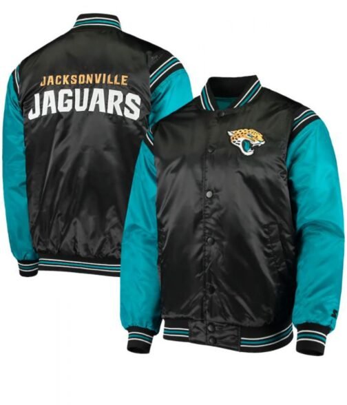 Jacksonville Jaguars Starter Black and Blue Satin Jacket - Image 3