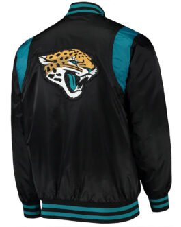Jacksonville Jaguars Teal and Black Satin Jacket