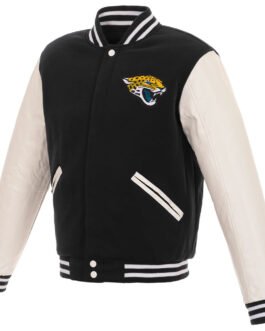 Jacksonville Jaguars Black/White Two-Tone Varsity Jacket