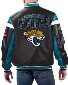 Jacksonville Jaguars Black Varsity Full-Zip Leather Jacket