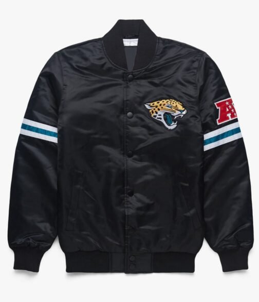 Bomber Jacksonville Jaguars Satin Black Jacket