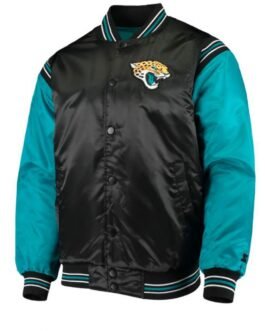 Jacksonville Jaguars Starter Black and Blue Satin Jacket