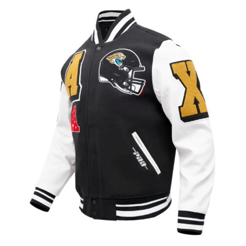 Jacksonville Jaguars Mashup Rib Varsity Wool/Leather Jacket - Image 3