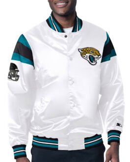 Jacksonville Jaguars Midweight White Satin Jacket