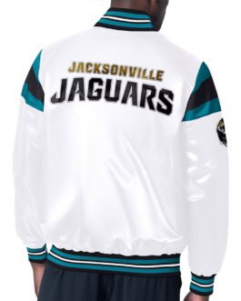 Jacksonville Jaguars Midweight White Satin Jacket