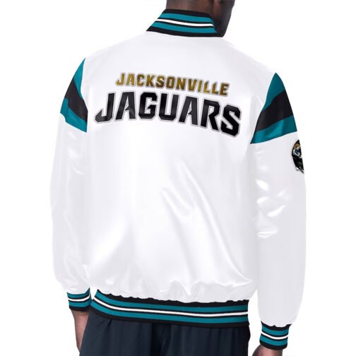 Jacksonville Jaguars Midweight White Satin Jacket - Image 2
