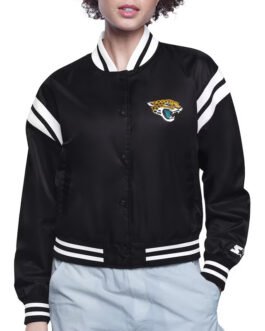 Jacksonville Jaguars Printed Logo Varsity Satin Jacket