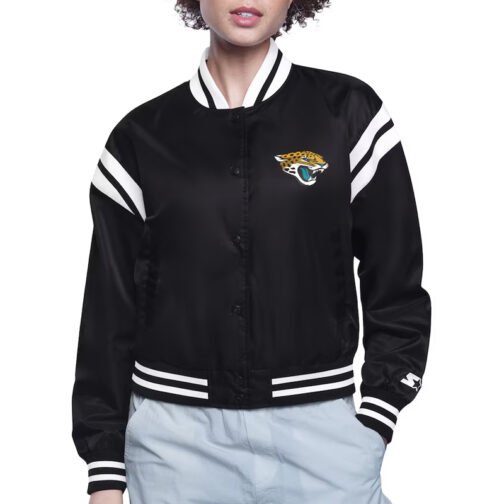 Jacksonville Jaguars Printed Logo Varsity Satin Jacket