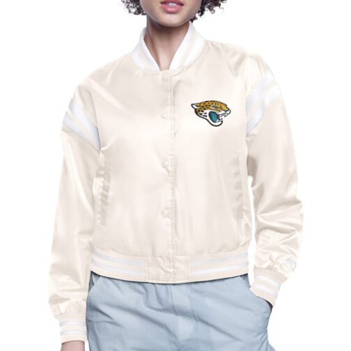 Jacksonville Jaguars Printed Logo Varsity Satin Jacket - Image 2
