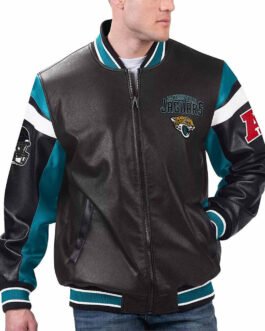 Jacksonville Jaguars Black Varsity Full-Zip Leather Jacket
