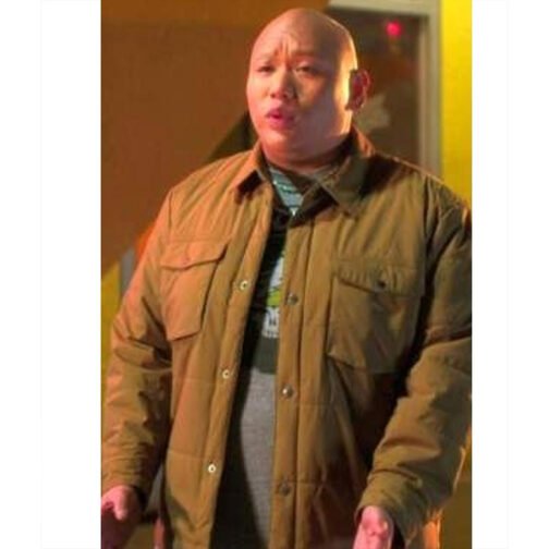 Jacob Batalon Reginald The Vampire Reginald Baskin Quilted Brown Jacket - Image 6