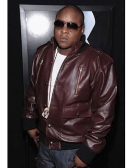 Jason Terrance Phillips Maroon Leather Bomber Jacket