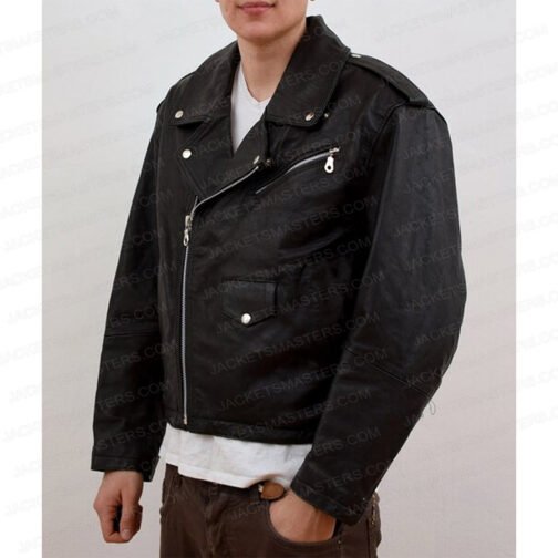 James Crockett Miami Vice Black Leather Jacket - Image 4