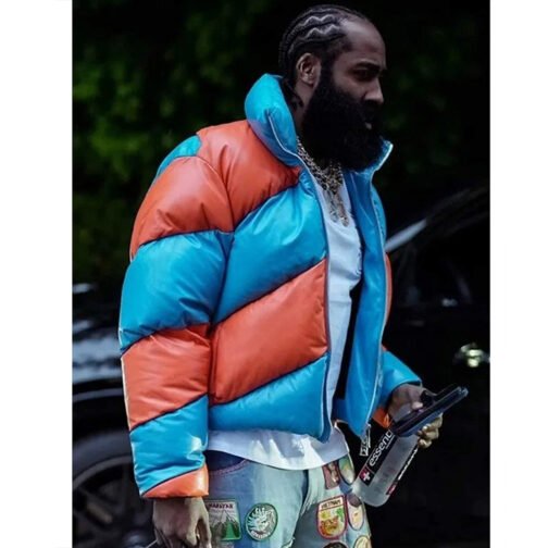 James Harden Puffer Leather Jacket - Image 4