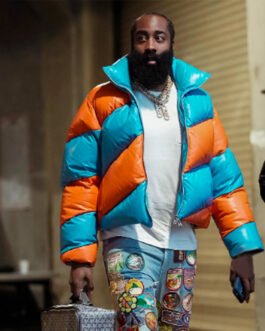 James Harden Puffer Leather Jacket