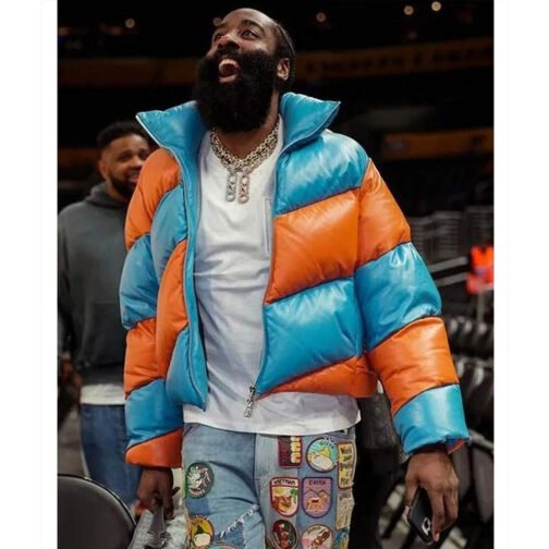 James Harden Puffer Leather Jacket - Image 6