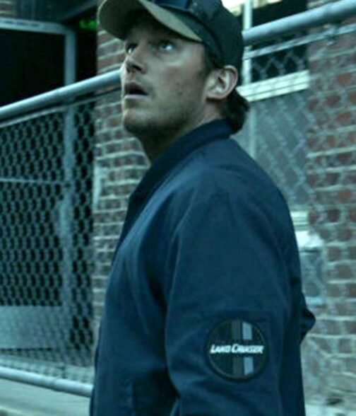 The Terminal List Chris Pratt Blue Bomber Jacket - Image 11