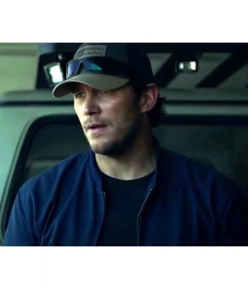 The Terminal List Chris Pratt Blue Bomber Jacket - Image 19