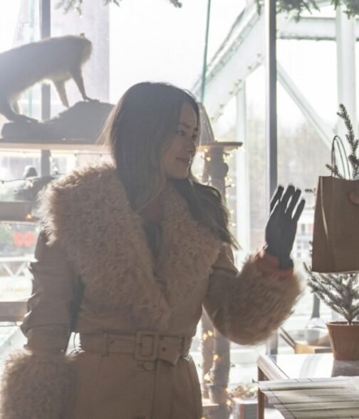 Dexter New Blood Jamie Chung Fur Trim Leather Jacket - Image 7