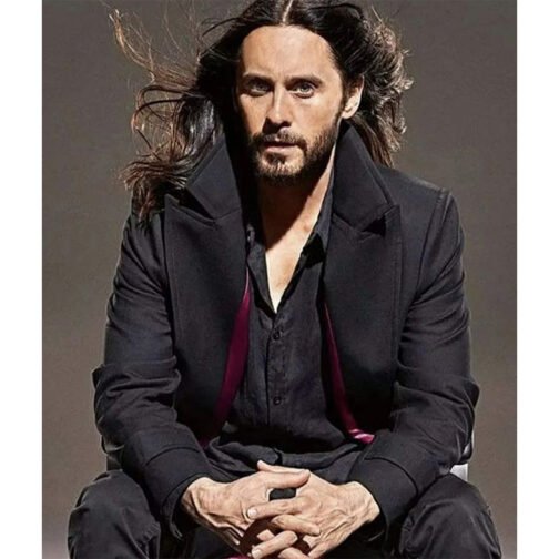Morbius Jared Leto Black Wool Trench Coat - Image 2