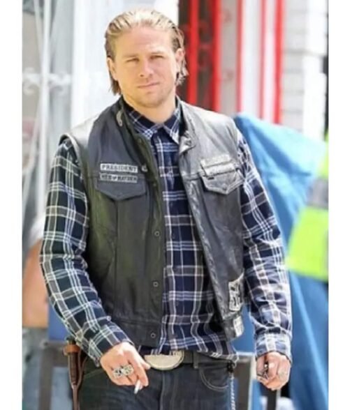 Charlie Hunnam Sons of Anarchy Biker Leather Vest - Image 6