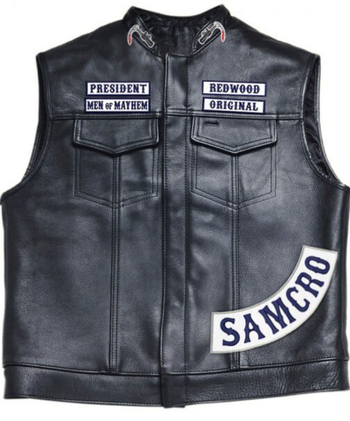 Charlie Hunnam Sons of Anarchy Biker Leather Vest - Image 4