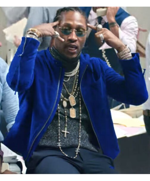Jay Rock Blue Suede Jacket - Image 2