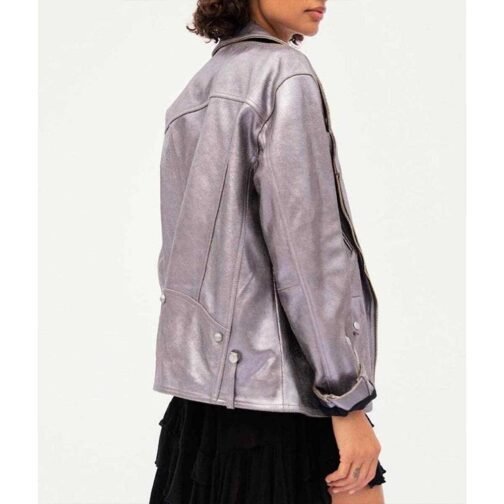 Women’s Jealousy Leather Moto Jacket - Image 3