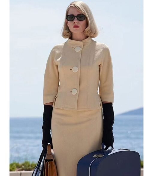 The Ipcress File Lucy Boynton Beige Wool Jacket