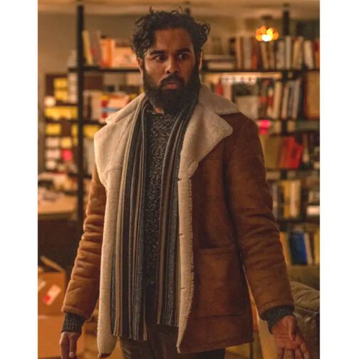 Himesh Patel Station Shearling Leather Jacket - Image 6