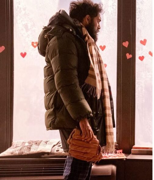 Station Eleven Himesh Patel Brown Puffer Hooded Jacket