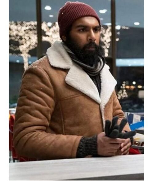 Himesh Patel Station Shearling Leather Jacket - Image 2