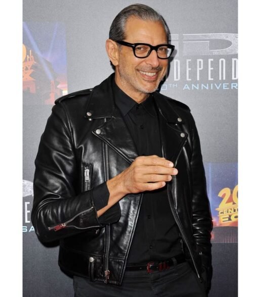 Jeff Goldblum Jurassic World Dominion Motorcycle Leather Jacket - Image 3