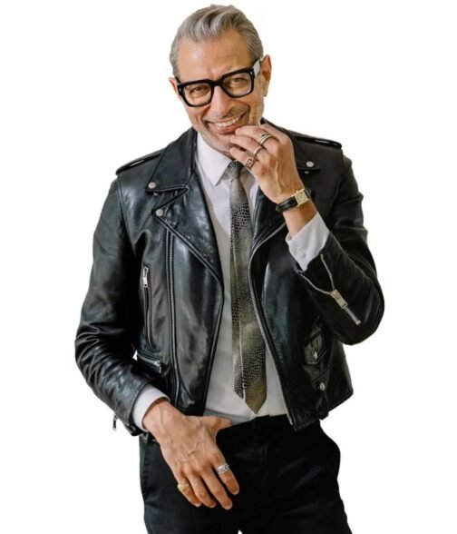 Jeff Goldblum Jurassic World Dominion Motorcycle Leather Jacket - Image 4