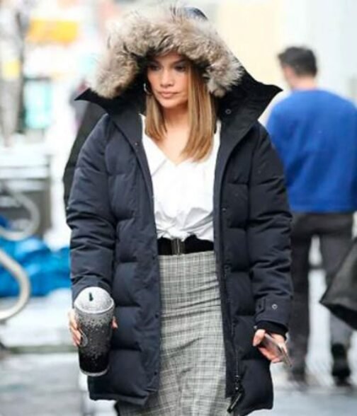 Black Down Jennifer Lopez Parka - Image 2
