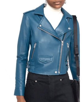 Katheryn Winnick Big Sky S03 Blue Leather Jacket