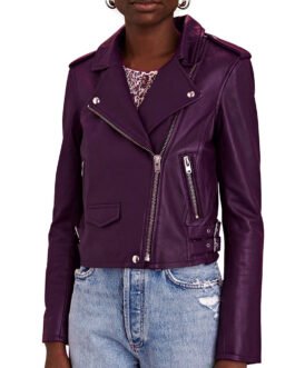 Katheryn Winnick Big Sky S03 Plum Leather Jacket