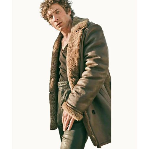 Jeremy Allen White The Iron Claw Leather Coat - Image 4