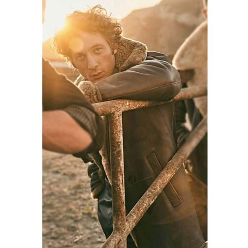 Jeremy Allen White The Iron Claw Leather Coat - Image 5