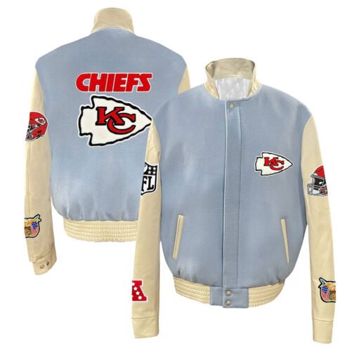 JH Kansas City Chiefs Varsity Baby Blue Jacket - Image 3