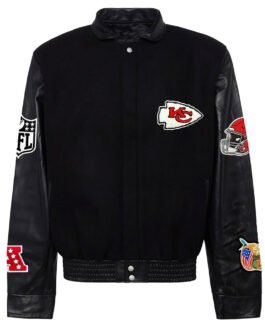 JH Kansas City Chiefs Varsity Black Jacket
