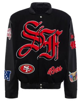 JH San Francisco 49ers Varsity Black Jacket