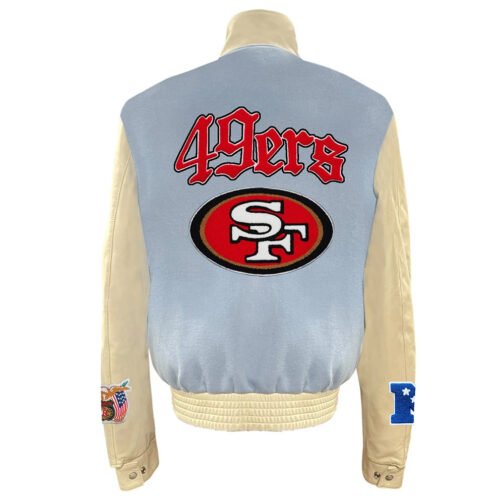 JH San Francisco 49ers Baby Blue Varsity Jacket - Image 2