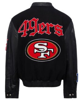 JH San Francisco 49ers Varsity Black Jacket