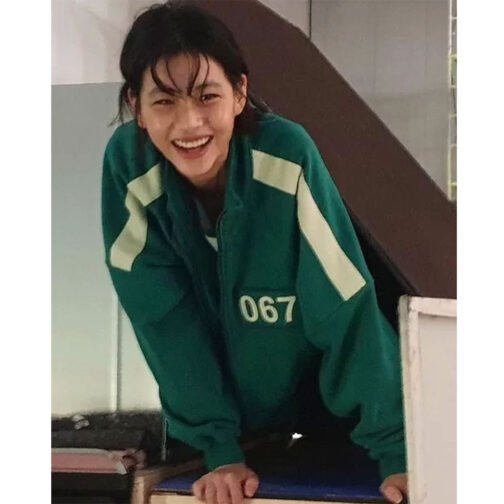 067 Ji-Yeong Squid Game Green Track Jacket - Image 6