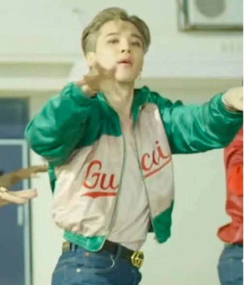 Gucci Jimin BTS Dynamite Green Satin Jacket - Image 2