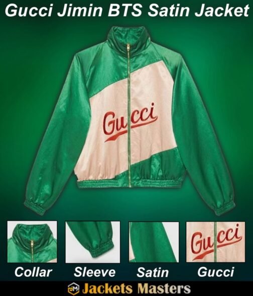 Gucci Jimin BTS Dynamite Green Satin Jacket - Image 4