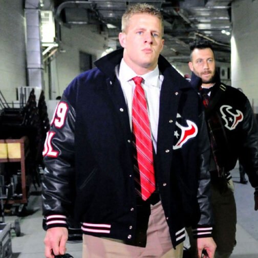 JJ Watt Houston Texas Varsity Black Jacket - Image 9