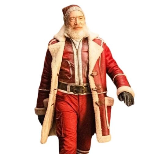 Santa Claus Red One Leather Coat - Image 6
