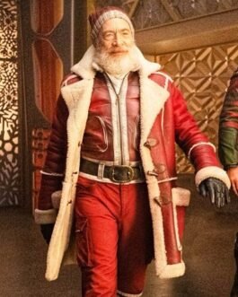 Santa Claus Red One Leather Coat